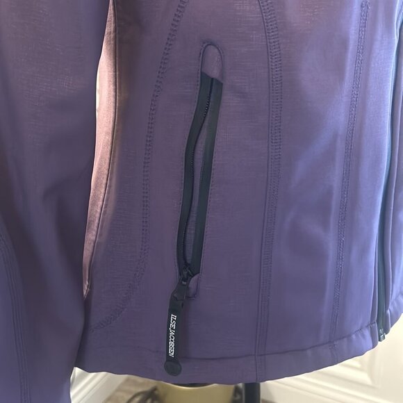 Ilse Jacobsen Sz 10 Purple Hooded Rain Jacket | Softshell | Zip Front EUC - Picture 2 of 9